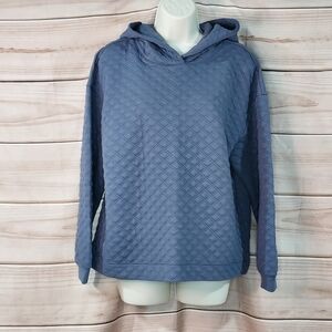 Madewell Resourced quilted hoodie sweatshirt sunfaded indigo blue M